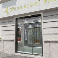Porte coulissante en alliage d'aluminium et verre trempé, design minimaliste moderne, sur mesure, pour entrée principale extérieure, villa, hôtel