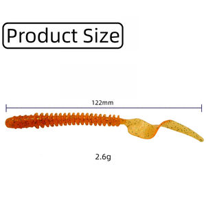 JSFUN 8PCS/SET Señuelo <span class=keywords><strong>de</strong></span> pesca <span class=keywords><strong>de</strong></span> lombriz artificial tipo media luna con cola larga en espiral, cebo blando <span class=keywords><strong>de</strong></span> PVC resistente - Product Image 3