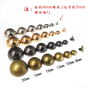 Bonne qualité Jupe En Cuir Décoratif Rivet Rond Champignon Cuir Pas De Rouille Plaqué Semi-rond Vis Accessoire Sac Base - Product Image 4