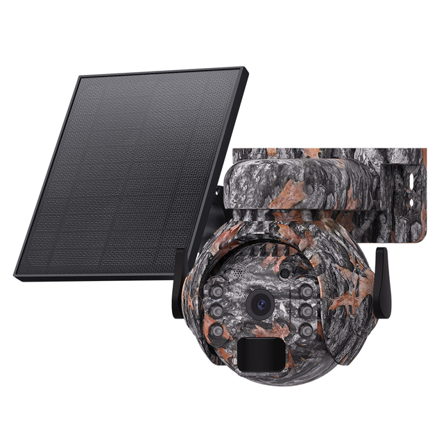 Outdoor Camouflage Shoot Hunting Network Camera Trail 3MP 4G Solar Battery PTZ Mini Two Way Audio Security Camera IP66