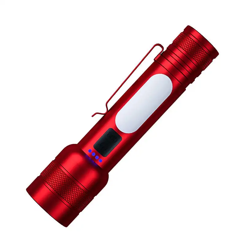 Lanterna USB recarregável cob zoom, lanterna com zoom forte multifuncional, lanterna de acampamento