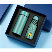 Ensemble Cadeau d'Entreprise VIP Promotionnel 2-en-1 Pratique en Acier Inoxydable : Thermos et Parapluie pour le Nouvel An Chinois et Noël
