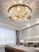Plafonnier LED moderne en acier et cristal avec lumière blanche froide, alimentation CA, pour salon - Design haut de gamme pour hôtels