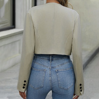 Blazer court Y2K pour femme, style streetwear, veste de costume pour le bureau, tenue de carrière et de trajet quotidien