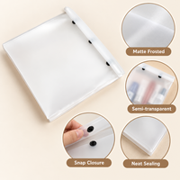 Pochette de rangement autoportante en PVC givré avec fermeture à pression, taille personnalisée, pour cosmétiques, papeterie et voyage