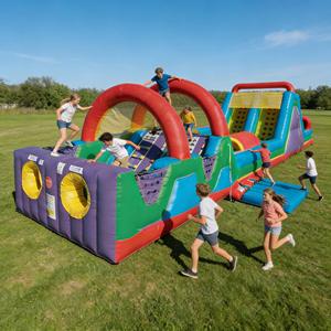 Parcours d'obstacles gonflable classique sur le thème du sport, double piste, équipement de jeu d'aventure pour enfants, qualité commerciale, PVC sec - Product Image 5