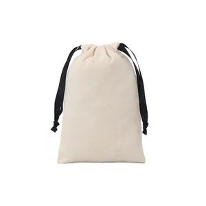 Sac en coton réutilisable à cordon coulissant, sac cadeau en coton avec logo imprimé, vente chaude - Product Image 1