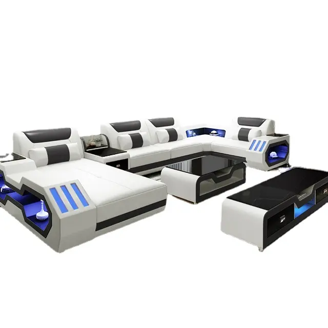 Set sofa furnitur modern pintar mewah, set sofa bentuk l, furnitur ruang duduk cama, sofa ruang tamu