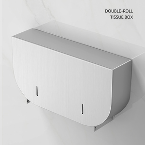 Distributeur de <span class=keywords><strong>papier</strong></span> <span class=keywords><strong>toilette</strong></span> mural moderne en acier inoxydable SUS 304 double rouleau jumbo imperméable pour salles de bain et hôtels - Product Image 5