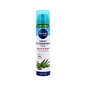 Spray anti-transpirant compact pour les pieds 75 ml, spray déodorant pour les pieds au bambou, spray absorbant la transpiration, soin des pieds, contrôle des odeurs, spray pour les pieds - Product Image 1