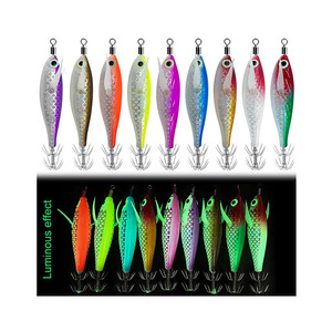 Dạ Quang mực Mực thu hút thu hút đôi móc phát sáng trong tối mực mồi với ABS & Kim loại - Product Image 1