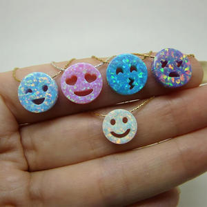 Opale emoji pour bijoux, 98 couleurs d'émoticônes émotionnelles en pierre d'opale synthétique - Product Image 3