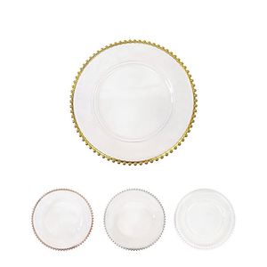 Reusable clear <b>Plastic</b> Dinner Plate Tray Equipment <b>Beaded</b> Rim Fancy Plates - Product Image 4