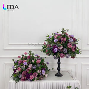 Nuevo Arreglo Floral Personalizado LEDA, Bola de Flores Púrpuras, Centro de Mesa para Decoración de Bodas - Product Image 3