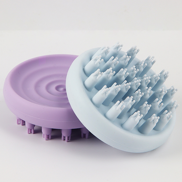 Silicone Scalp Massager Shampoo Brush, Wet & Dry Manual Scalp Care Head Scrubber Hair Washing