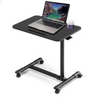 Usine pas cher prix hauteur réglable Mobile roulant assis sur ordinateur Table support bureau de chevet avec roues pour la Table de lit d'hôpital