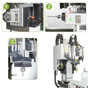 Centre d'usinage de perçage de panneaux de porte CNC certifié CE avec axes X/Y doubles et ATC à 5 stations - Longueur maximale de 3080 mm Épaisseur de 70 mm - Product Image 3