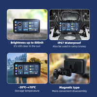 Sistema de Navegación GPS 4G LTE para Motocicleta, Pantalla Inalámbrica de 6 Pulgadas, Carplay Android 14, Cámara de Doble Lente Delantera y Trasera HD 1080P