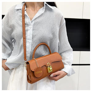 SH0039 Tas Selempang Wanita Trendy Model Satu Tali Bahu, Tas Penyimpanan Modis Gaya Prancis Populer, Tahan Air, Bahan PU Portabel - Product Image 3