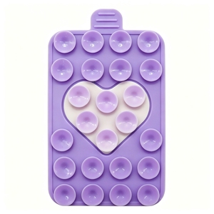 Soporte para Teléfono con Ventosa de Silicona de Doble Cara en Forma de Corazón, Adhesivo Reutilizable Anticaídas para la Parte Posterior del Teléfono, para Vidrio, Espejo y Superficies Lisas - Product Image 3