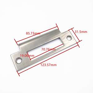 दरवाज़ा लॉक के लिए कस्टम उच्च सुरक्षा स्टेनलेस स्टील सिल्वर जिंक मिश्र धातु दरवाज़ा फ़्रेम रक्षक स्ट्राइक प्लेट्स - Product Image 2