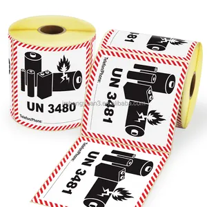 사용자 정의 로고 인쇄 다채로운 경고 라벨 열 자체 접착 스티커 종이 포장 라벨
