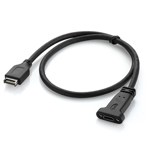 Bochara 50cm USB 3,1 Tipo E Macho a USB 3,1 Tipo C Hembra Cable Foil + Trenzado Blindado con Panel de Soporte - Product Image 3