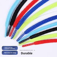 Lacets plats en polyester composite silicone YH double face de 8 mm de large, anti-chute, antidérapants, pour baskets unisexes, prêts à l'emploi (RTS)