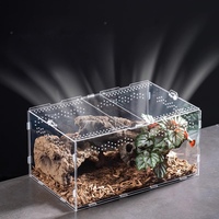 Boîte à reptiles Ustovian de haute qualité pour hermites, boîte transparente pour crabes, boîte d'alimentation durable pour animaux de compagnie