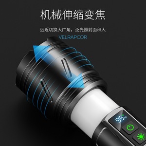 Lampe de poche LED rechargeable Smiling Shark 1200mAh avec lumière latérale COB, torche d'extérieur longue portée - Product Image 3