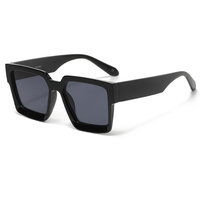 Lunettes de soleil carrées grandes tailles 2024 pour hommes et femmes, monture écaille de tortue, lunettes de soleil rectangulaires rétro, protection UV400