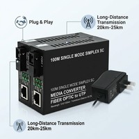 Convertisseur de média fibre optique 10/100/1000Base-TX 1000Base-FX SC Monofibre SM avec unité d'alimentation stable pour CCTV
