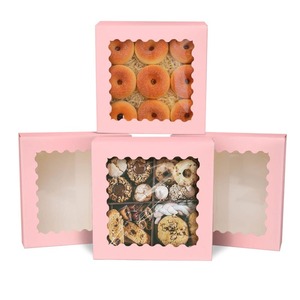 กล่องกระดาษใส่ขนมเค้กแบบพับได้สำหรับใส่ขนมปัง ช็อกโกแลต ของขวัญ  พร้อมโลโก้ตามสั่ง เกรดอาหาร - Product Image 2