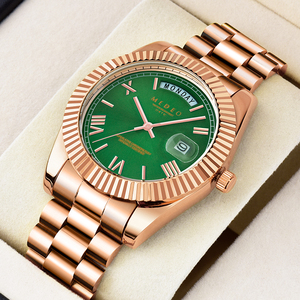 Nouvelle montre-bracelet de luxe pour homme, bracelet en acier inoxydable, étanche, mouvement à <span class=keywords><strong>quartz</strong></span>, finition or, argent, or rose, style antique, sport, en alliage - Product Image 2
