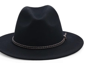 A112003 Chapeaux hauts en feutre jazz à large bord, personnalisables avec logo, style décontracté, unisexe, pour hommes et femmes, 100% laine australienne - Product Image 2