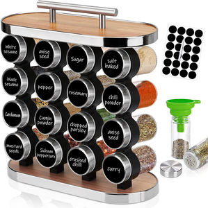 Support <span class=keywords><strong>à</strong></span> <span class=keywords><strong>épices</strong></span> en métal, support <span class=keywords><strong>à</strong></span> <span class=keywords><strong>épices</strong></span> <span class=keywords><strong>rotatif</strong></span> pour cuisine, suspendu avec tiroir <span class=keywords><strong>à</strong></span> cuillères, boîte <span class=keywords><strong>à</strong></span> <span class=keywords><strong>épices</strong></span> debout, rangement combiné - Product Image 4