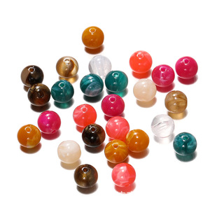 Perles rondes en acrylique 10 mm, perles en vrac pour la fabrication de bijoux, accessoires DIY, vente en gros - Product Image 1