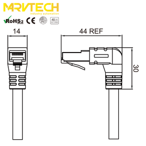 MARVTECH ขั้วต่อสายเคเบิลอีเธอร์เน็ต CAT6 RJ45 แบบสองด้าน ขั้วต่อมาตรฐาน 4 พิน แบบตัวผู้ - Product Image 4