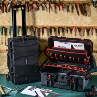 GLARY boîte à outils roulante de grande capacité boîte à outils pour électricien professionnel avec roues boîte à outils robuste antichoc