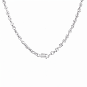 Chaîne Lariat Robuste et Solide en Platine Blanche Pt950, Maillons Lisses en Forme de D, Style Minimaliste Unisexe, Cadeau Idéal, Platine Lourde - Product Image 1