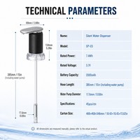 Pompe à eau électrique portable rechargeable par USB Type C 2000mAh, distributeur de bureau pour bouteilles de 5 gallons