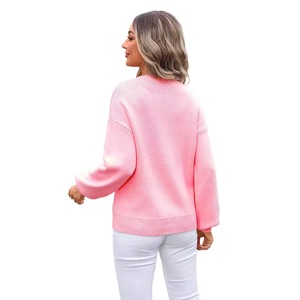 Nuova Collezione Primavera 2027: Maglione Lavorato a Maglia con Fiocco Ricamato per <span class=keywords><strong>Donna</strong></span>, Felpa alla Moda con Motivo Jacquard - Product Image 5