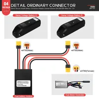 Convertisseur de décharge de batterie double/double pour vélo électrique, module de commutation parallèle 20A 30A 40A 20V-72V en alliage d'aluminium avec connecteur XT60, pièces pour vélo électrique