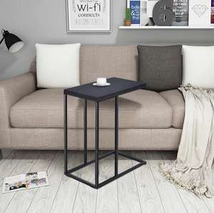 Mesa <span class=keywords><strong>de</strong></span> <span class=keywords><strong>Centro</strong></span> Industrial Personalizada <span class=keywords><strong>en</strong></span> Forma <span class=keywords><strong>de</strong></span> C, Mesa Auxiliar <span class=keywords><strong>de</strong></span> Madera para Sofá, Mesa para Computadora Portátil para Sala <span class=keywords><strong>de</strong></span> Estar o Dormitorio - Product Image 6