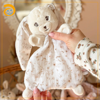 Doudou en peluche douce pour bébé avec tête d'animal en peluche, jouet câlin pour nouveau-né pour le sommeil