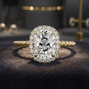 Vaayu Jewels IGI Certified <b>Cushion</b> Cut Lab Grown Diamond Halo Engagement <b>Wedding</b> <b>Ring</b> Twisted Band 10K/14K/18K Gold 925/935 - Product Image 1
