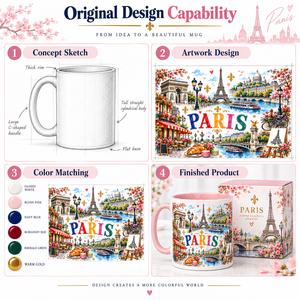 Mug en céramique souvenir <span class=keywords><strong>de</strong></span> <span class=keywords><strong>Paris</strong></span>, France, avec design <span class=keywords><strong>de</strong></span> la Tour Eiffel, boîte cadeau, articles souvenirs <span class=keywords><strong>de</strong></span> <span class=keywords><strong>Paris</strong></span> personnalisés, fournisseur en gros OEM ODM - Product Image 4