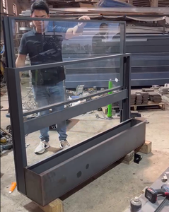 2025 New Designed Retractable 1.8m High Wind-stop Commercial Glass Balustrade <strong>Railing</strong> with <strong>Planter</strong> Box - Product Image 5