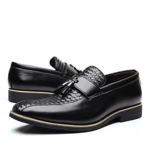 Chaussures Oxford pour hommes de style britannique de haute qualité, en cuir véritable, à enfiler, pour le bureau, les occasions formelles, les mariages - Product Image 2