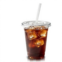 Ensemble de gobelets en plastique transparent jetables de 16 oz avec couvercles et pailles |   Sans BPA, résistant aux fuites, idéal pour le café glacé